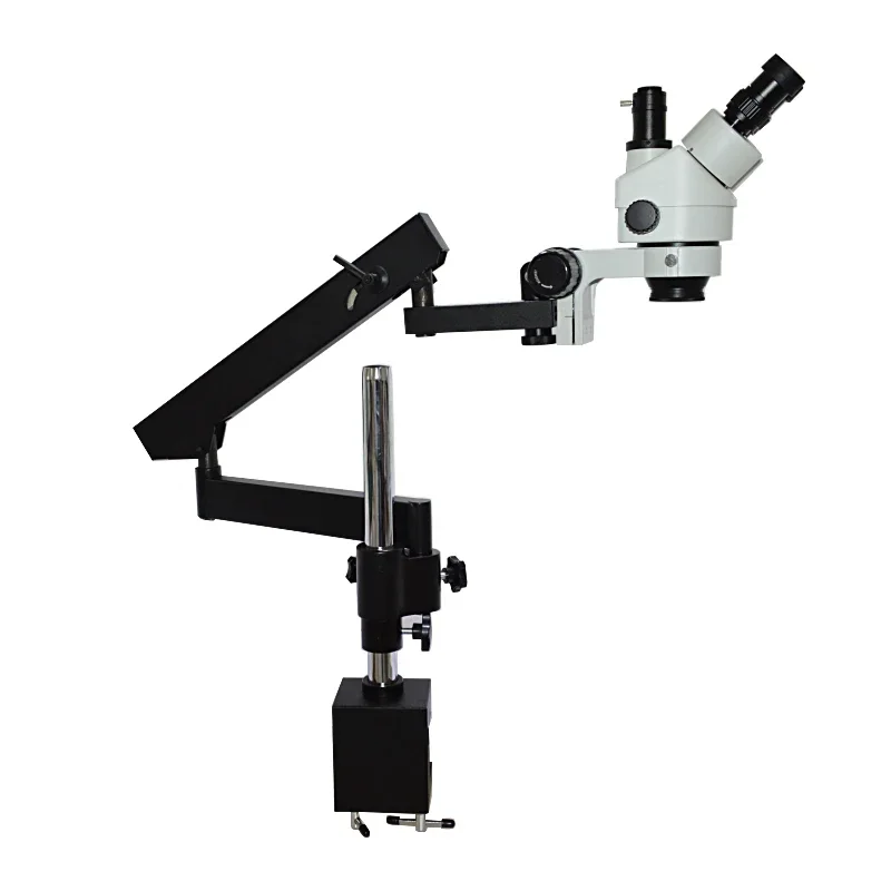 Articulating Arm Boom Stand Microscope - Mikroskop Stereo Trinokuler dengan Lengan Artikulasi