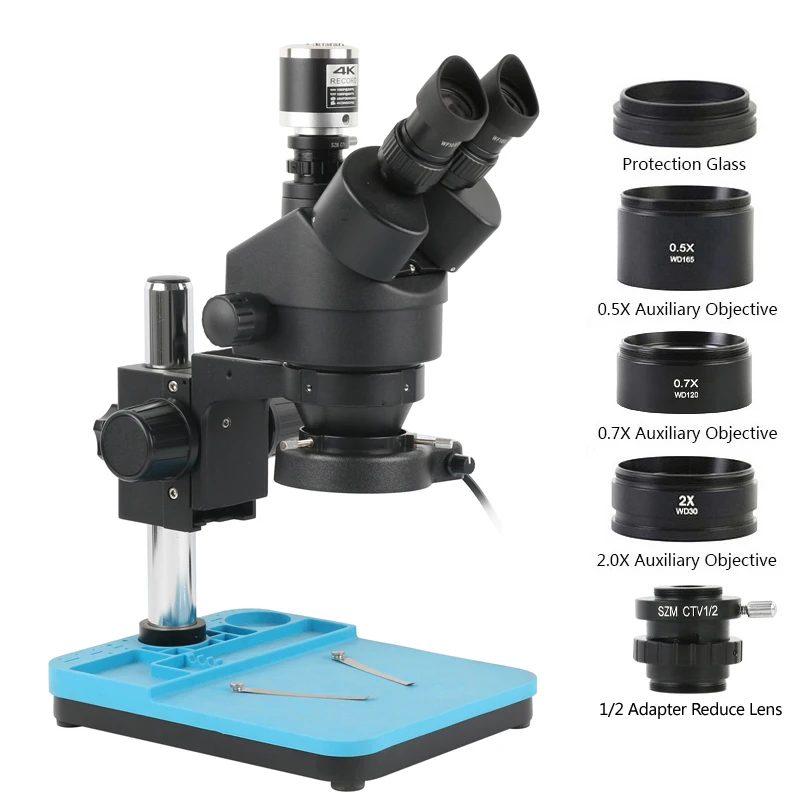 Simul-Focal Industrial Microscope 4K Hdmi - Mikroskop Stereo simul-focal, mikroskop 7X-90X, Zoom