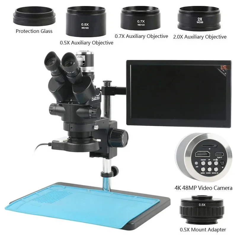Trinocular Stereo Microscope 7X-45X - Mikroskop Stereo Trinokuler Fokus Simul 3,5X