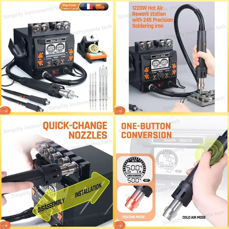 C210 Precision Soldering Station - Stasiun Solder Silverflo 992D III 1220W