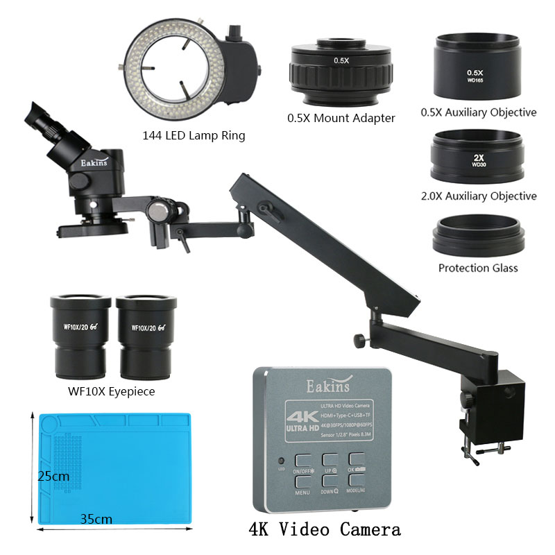 Simul-Focal Industrial Microscope 4K Hdmi - Mikroskop Stereo simul-fokus, mikroskop Stereo trinokular