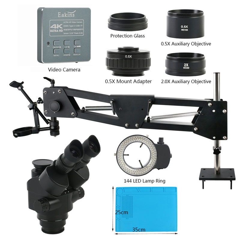 Simul-Focal Industrial Microscope 4K Hdmi - Mikroskop Stereo simul-90x, mikroskop Stereo trinokular