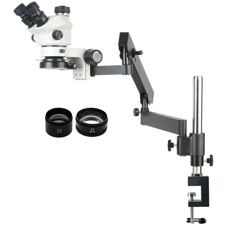 Articulating Arm Boom Stand Microscope - Mikroskop Stereo Trinokuler 2026 Baru 3.5X-100X