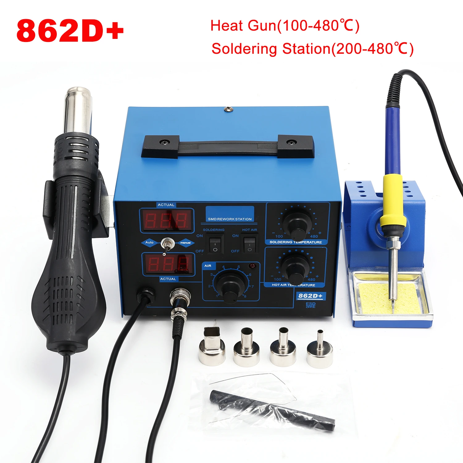 2 In 1 Soldering Rework Station 750W - Stasiun Solder 2 In 1 750W