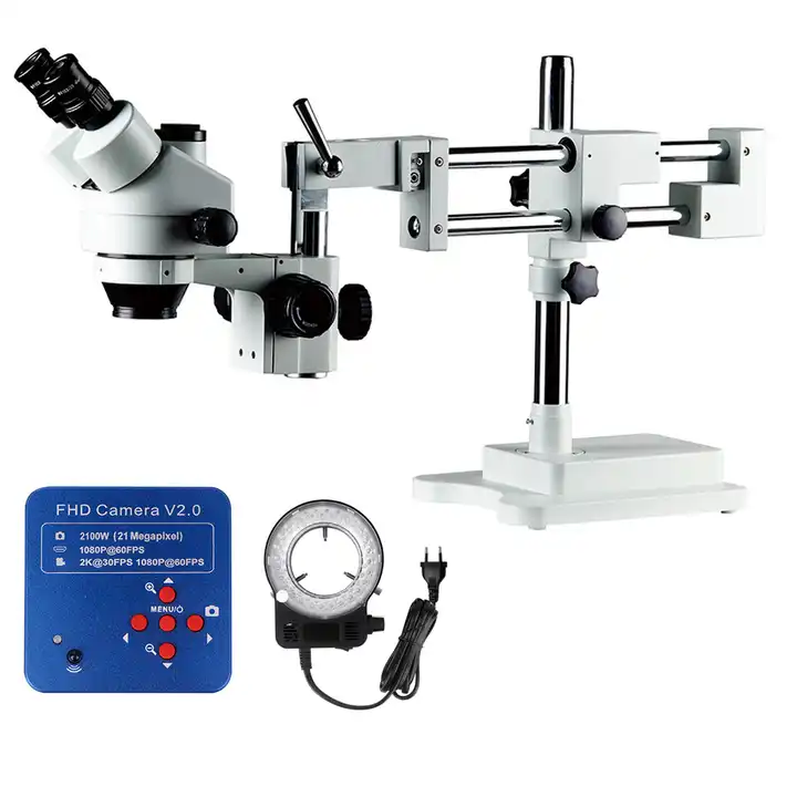 Trinocular Stereo Microscope 7X-45X - Mikroskop Stereo Cermin Segitiga 7X-45X Zoom