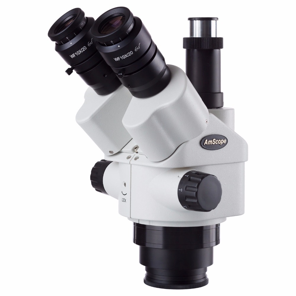 Trinocular Stereo Microscope 7X-45X - AmScope 7X-45X Simul-Focal Trinocular Zoom Stereo