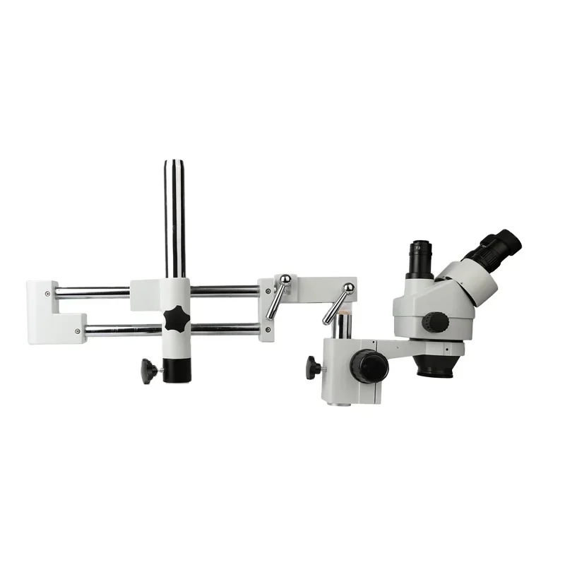 Trinocular Stereo Microscope 7X-45X - Mikroskop Trinokuler Stereo dengan Stand Bearing,