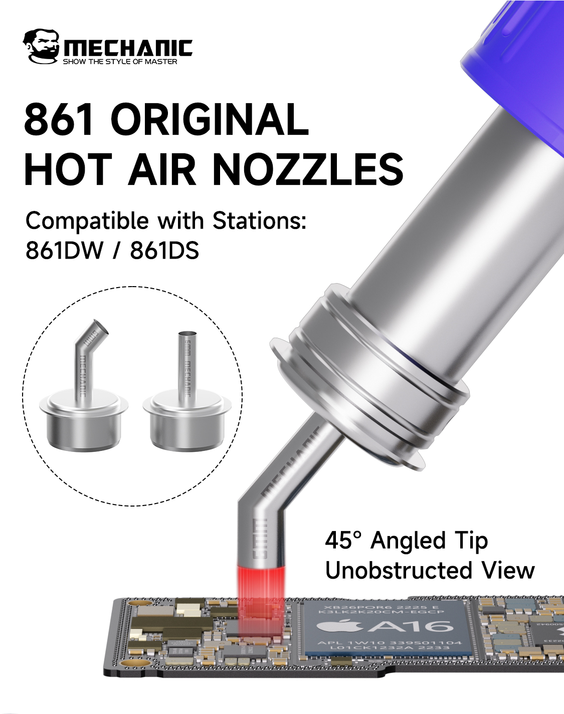 Kit Nozel Udara Panas Mechanic - Hot Air Rework Station 861Dw ulasan dan harga