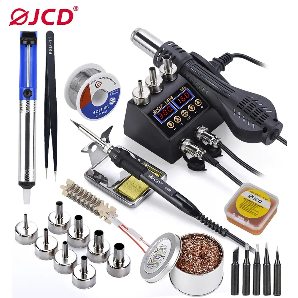 JCD 2 In 1 750W Stasiun Solder - 2 In 1 Soldering Rework Station 750W ulasan dan harga