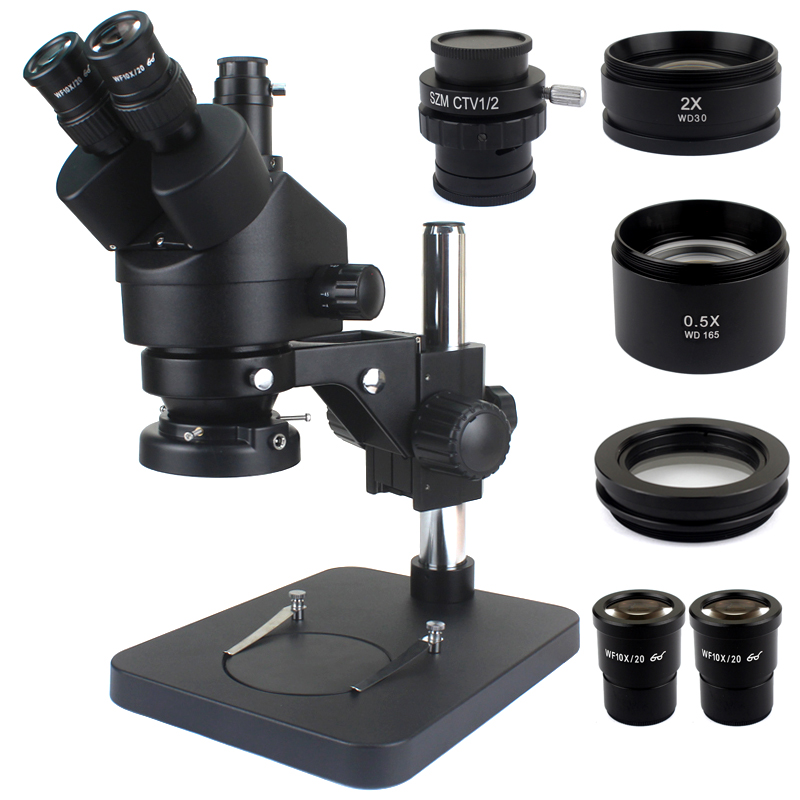 Lab Perbaikan Penyolderan PCB  - Trinocular Stereo Microscope 7X-45X ulasan dan harga