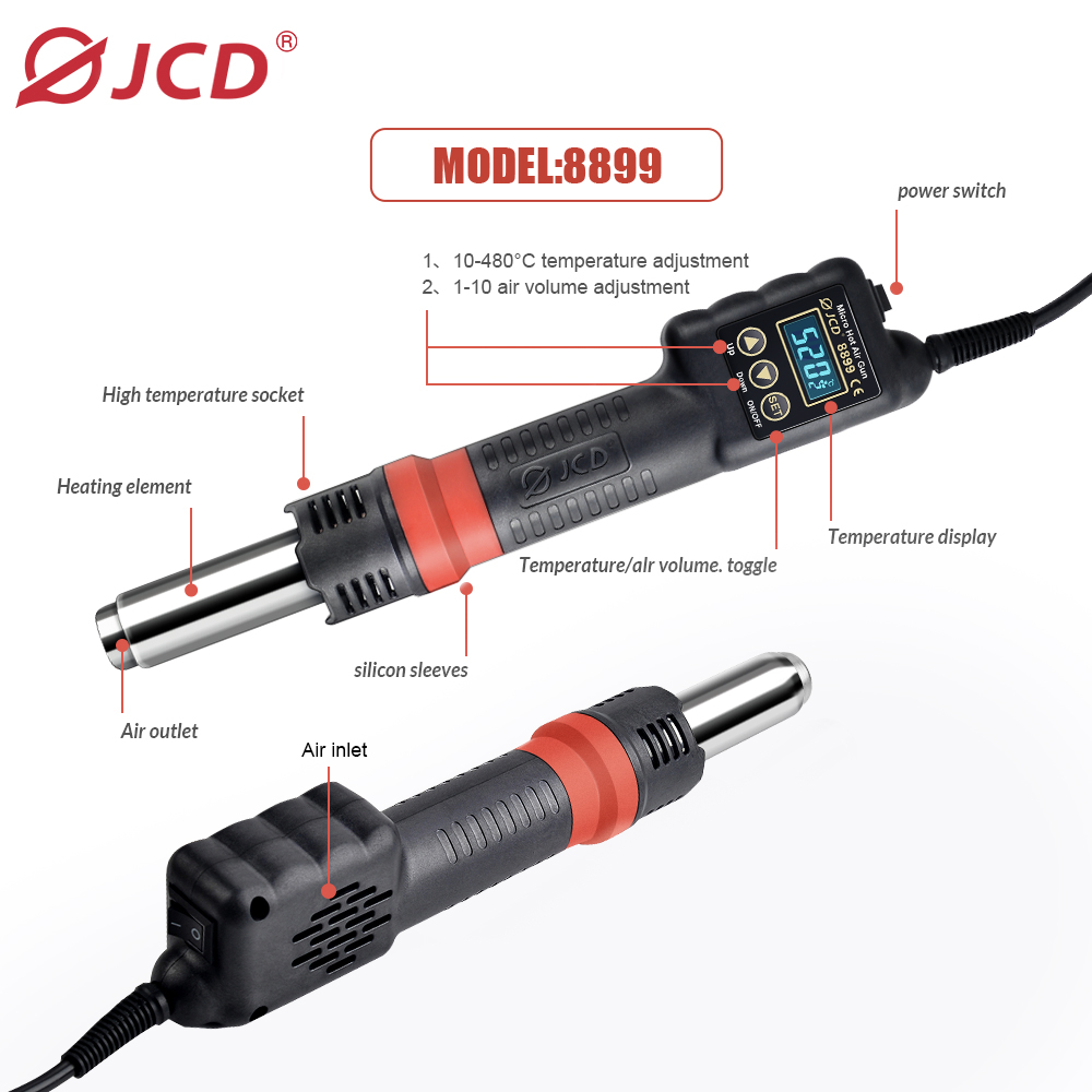 JCD 8899 2 In 1 Stasiun Solder - 2 In 1 Soldering Rework Station 750W ulasan dan harga