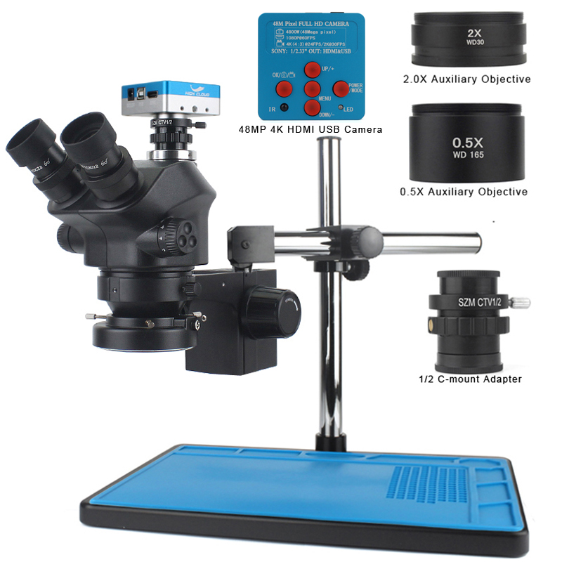 Kamera Video USB HDMI 4K 48MP, - Simul-Focal Industrial Microscope 4K Hdmi ulasan dan harga