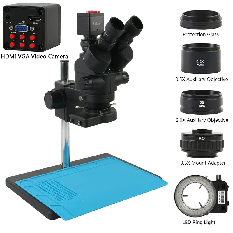 Kamera Video 1080P 2K 4K 36MP  - Trinocular Stereo Microscope 7X-45X ulasan dan harga