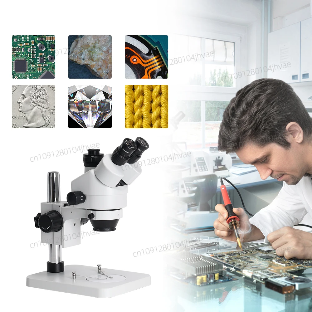 Mikroskop Stereo Industri 2025 - Trinocular Stereo Microscope 7X-45X ulasan dan harga