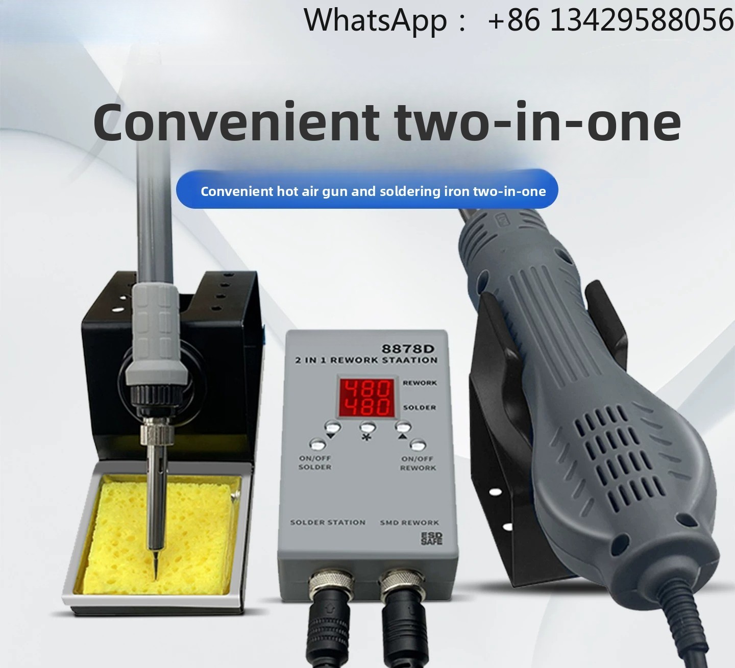 8878D 2-in-1 Rework Station –  - 2 In 1 Soldering Rework Station 750W ulasan dan harga